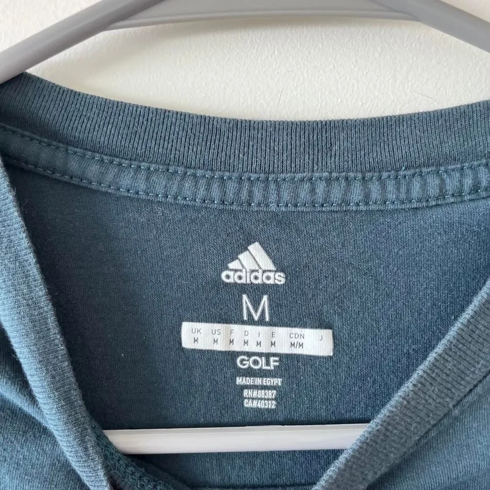 Adidas Golf Short Sleeve T-Shirt Dark Teal Slate Blue Size Medium